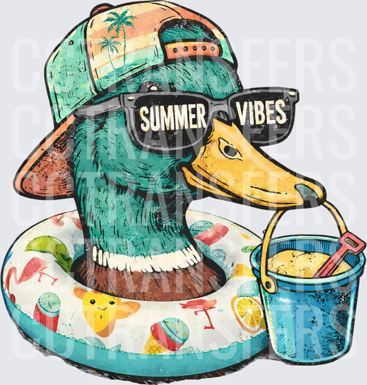 Summer Vibes Duck Snapback Sunglasses Pool Float (DTF)