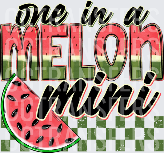One in a Melon Mini Watermelon Checkered (DTF)