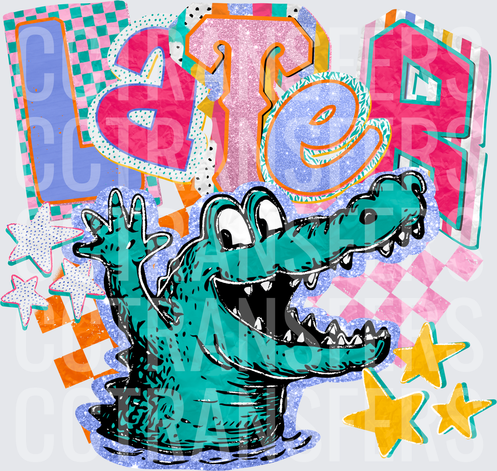 Later Gator Retro Colorful Cartoon Crocodile (DTF)