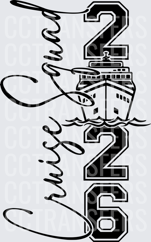 Cruise Squad 2026 Script Cruise Ship Front View (DTF)