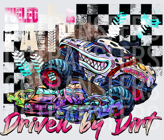 Monster Mutt Jam Truck Crushing Cars Driven by Dirt (DTF)