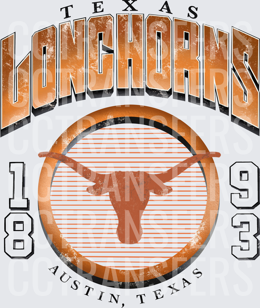 Texas Longhorns Austin Texas 1893 Vintage Longhorn Circle (DTF)