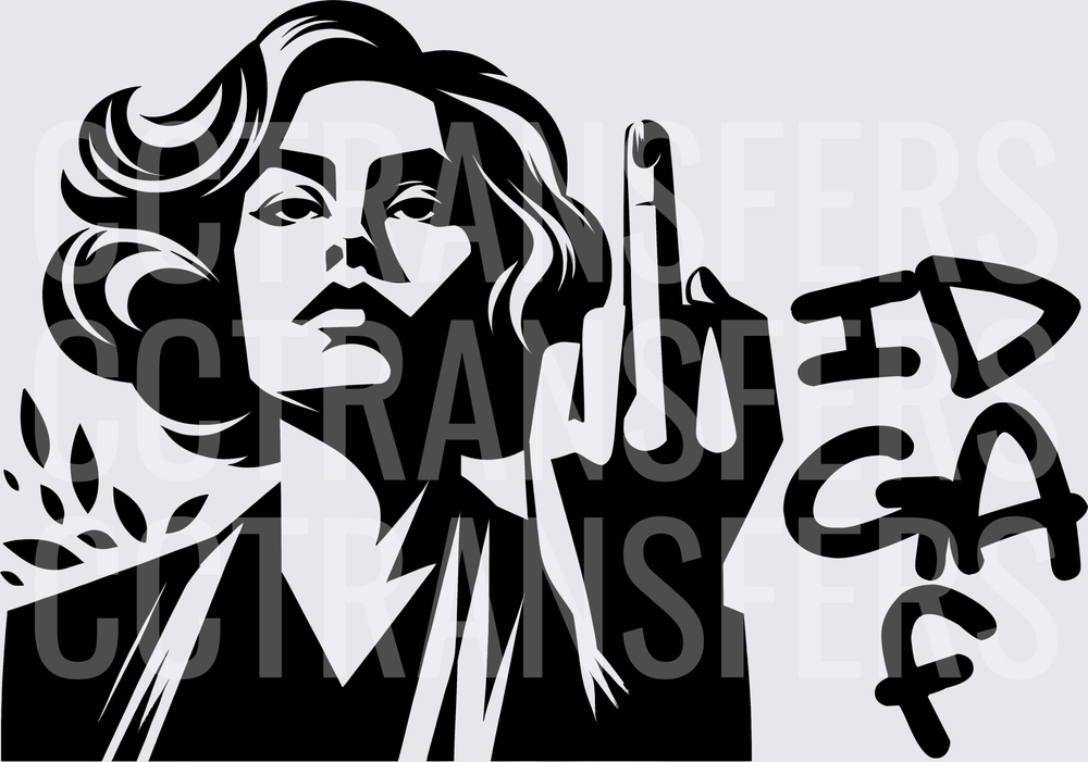 Retro Woman Flipping Off IDGAF Bold Graffiti (DTF)