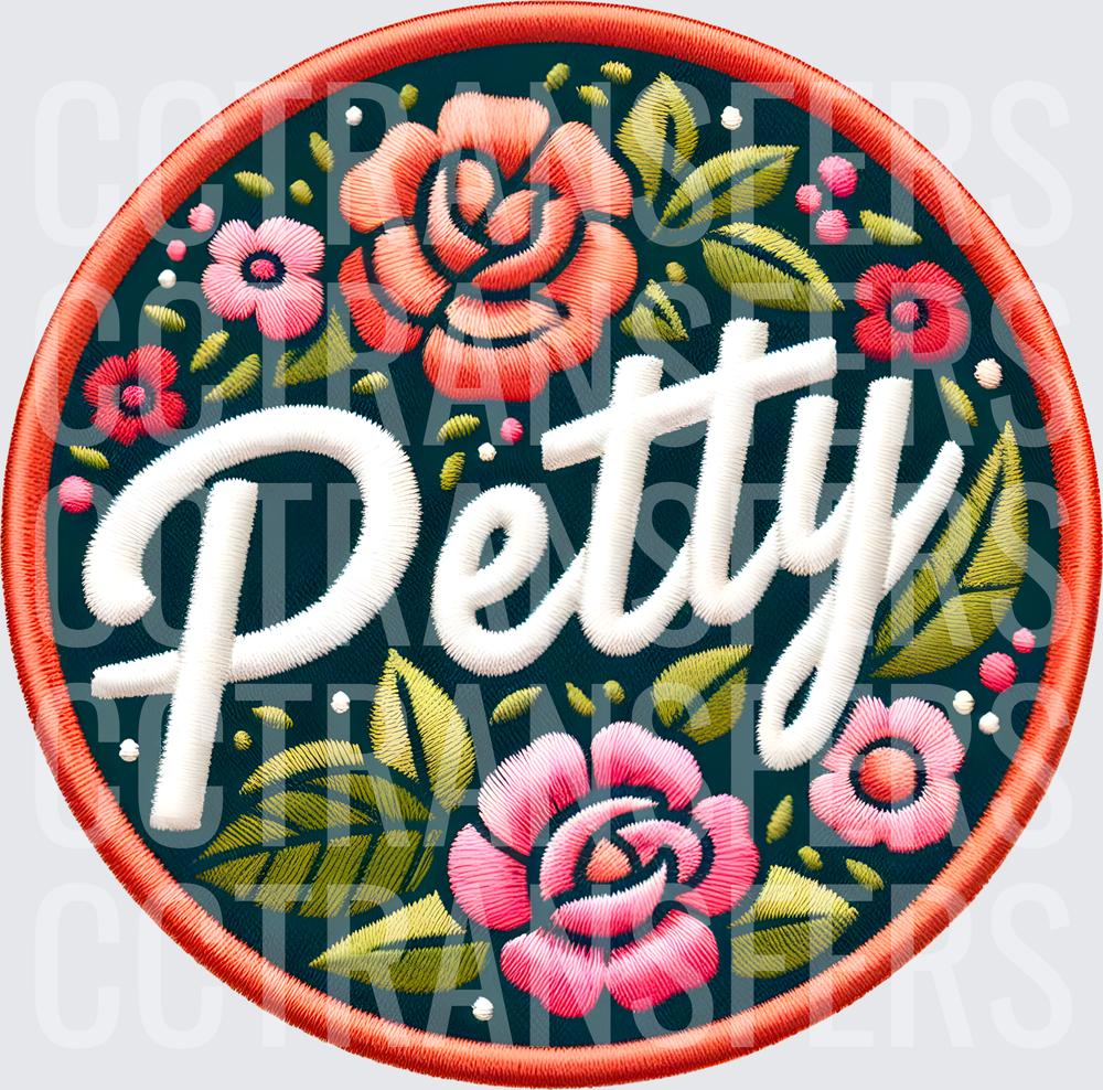Petty Floral Embroidery Patch Style Roses (DTF)