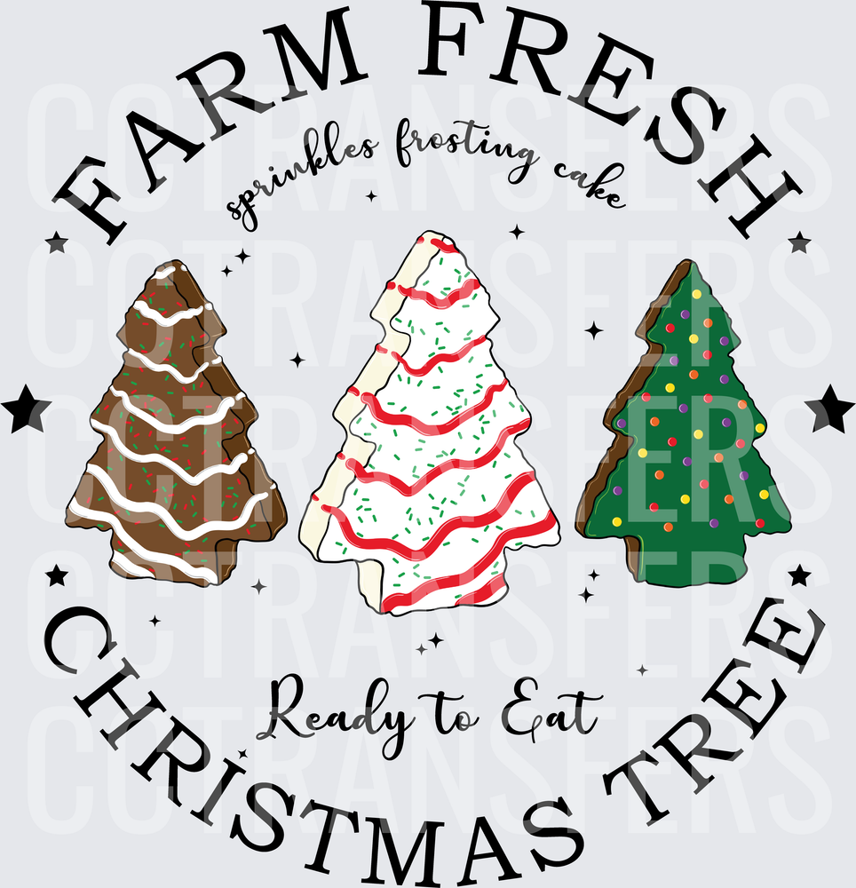 Farm Fresh Christmas Tree Cakes Sprinkles Frosting (DTF)