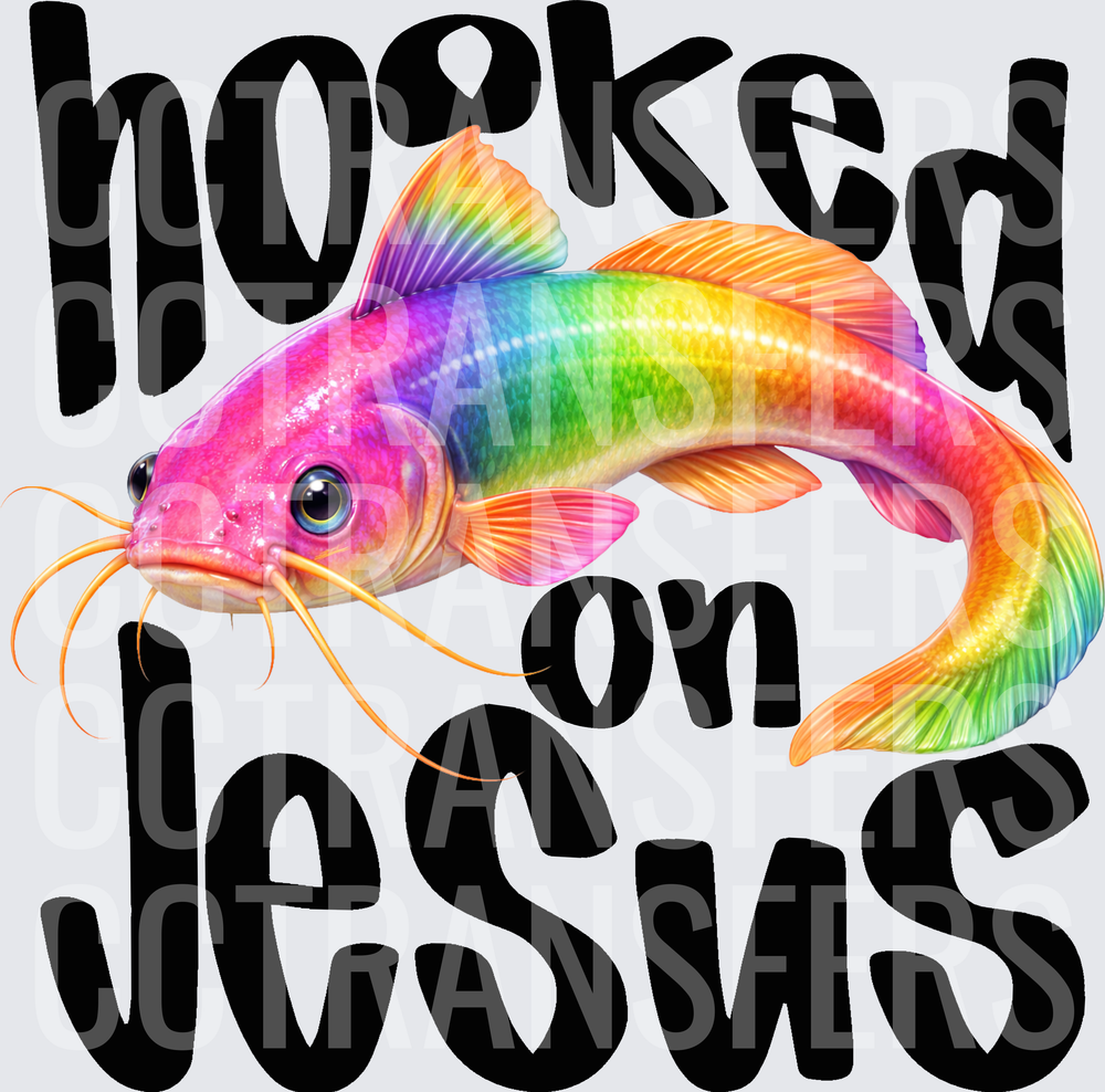 Hooked On Jesus Rainbow Catfish (DTF)