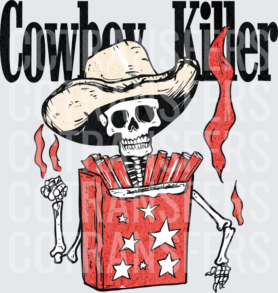 Cowboy Killer Skeleton Cowboy Hat Cigarette Pack (DTF)