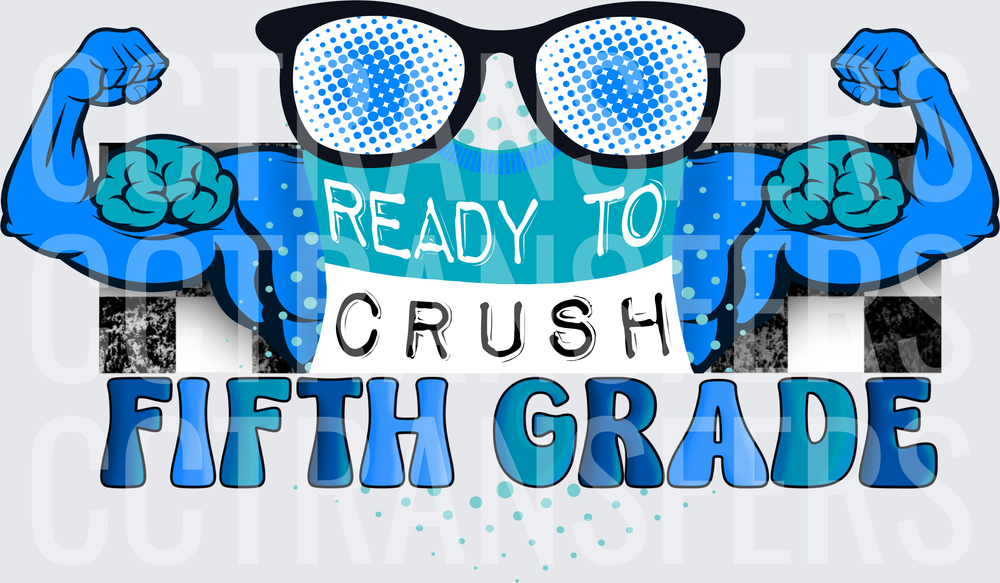 Ready To Crush Fifth Grade Flexing Brain Sunglasses (DTF)