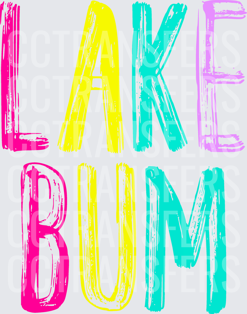 Lake Bum Colorful Bold Text Graphic (DTF)