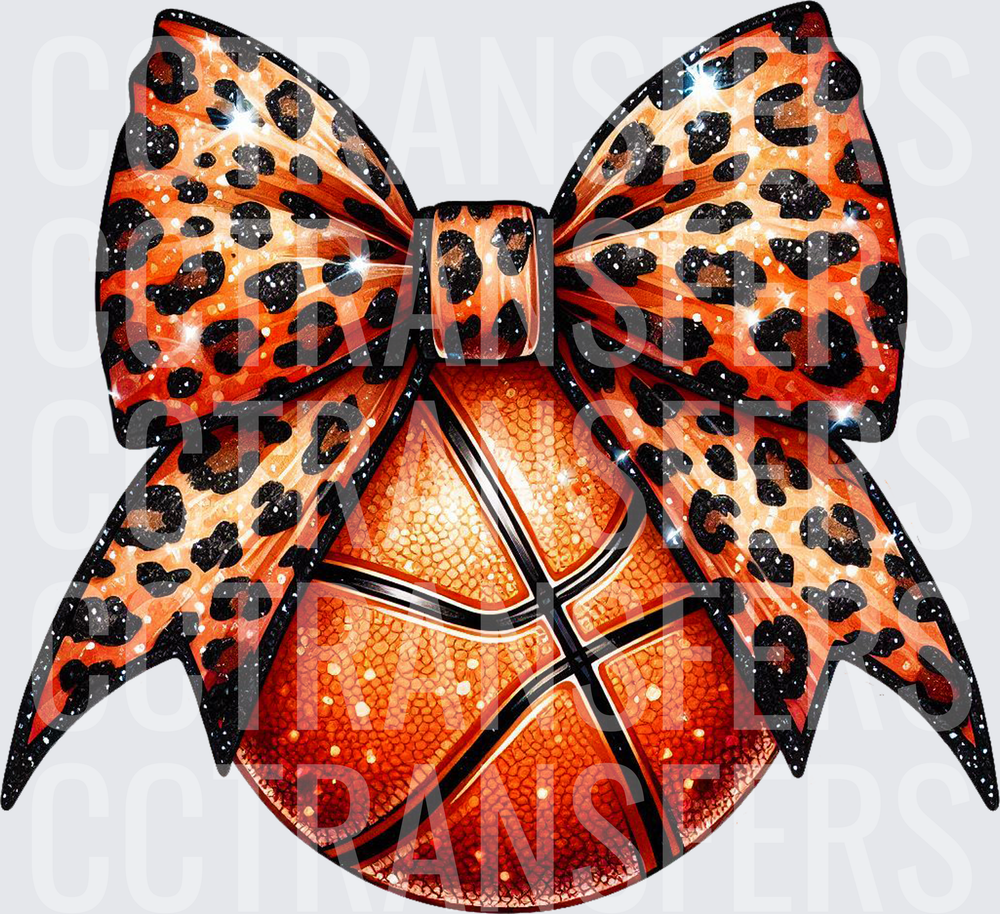 Glitter Leopard Bow Basketball (DTF)
