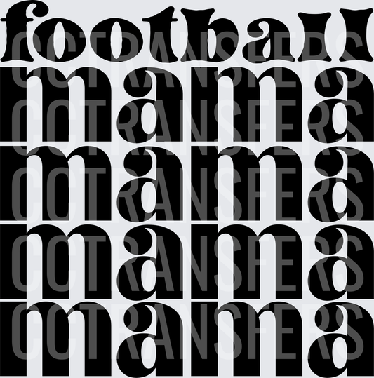 Football Mama Repeated Bold Typography (DTF)