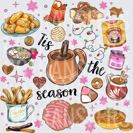 Tis The Season Mexican Holiday Food Collage (DTF)
