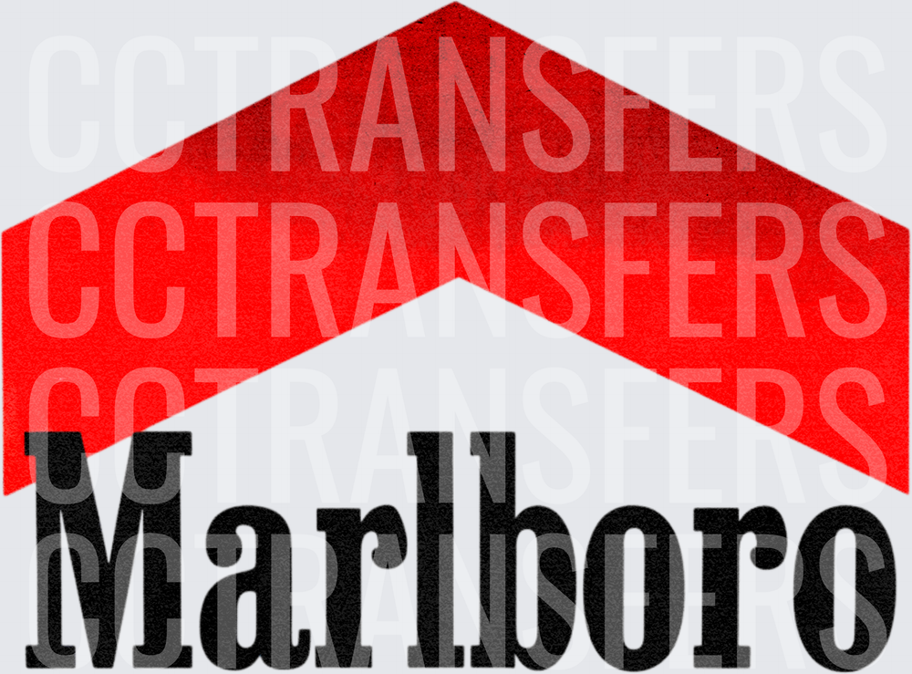 Red Chevron Logo Classic Brand Wordmark (DTF)