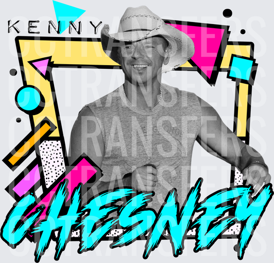 Kenny Chesney Retro 90s Geometric Graphic (DTF)