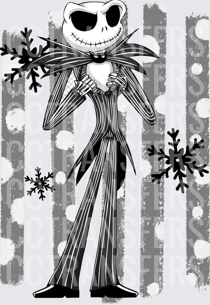 Skeletal Halloween King Winter Snowflakes Stripes (DTF)
