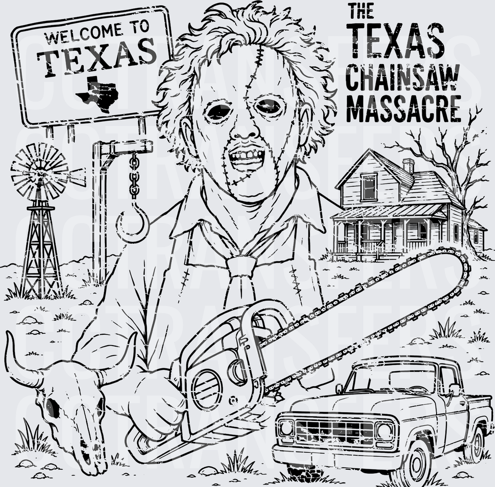 Welcome To Texas Chainsaw Massacre Leatherface Horror Scene (DTF)