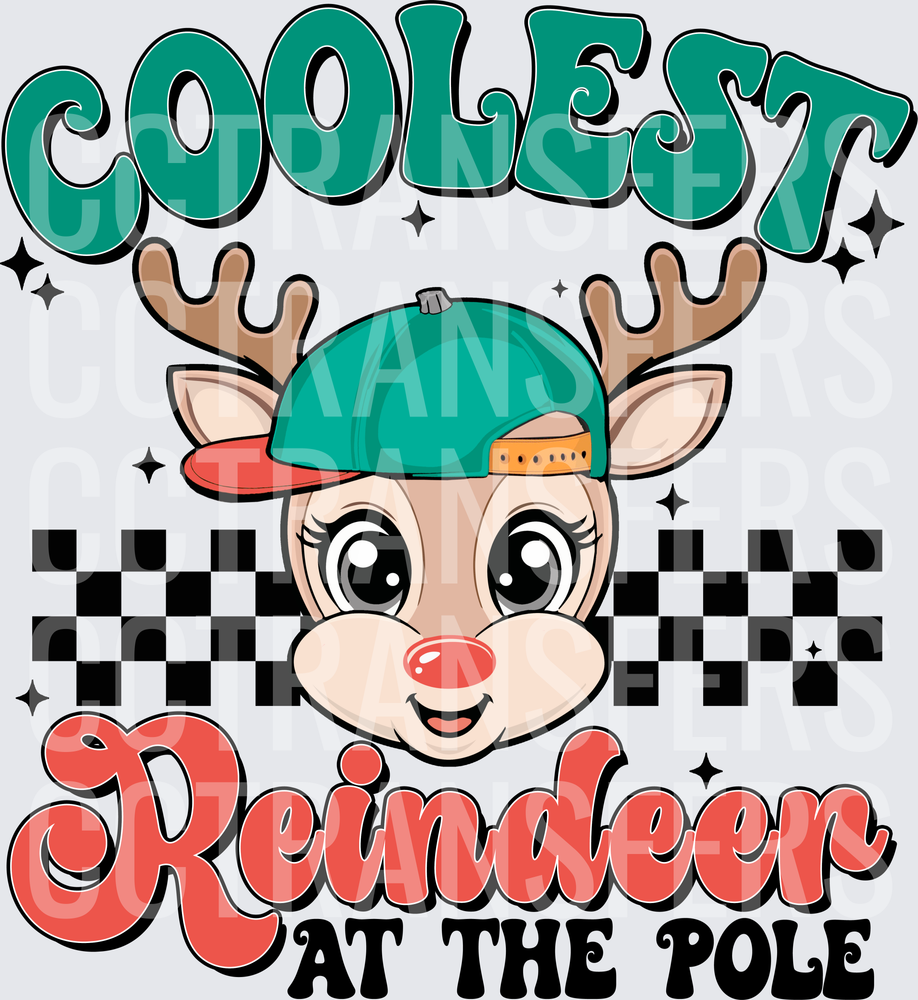 Coolest Reindeer At The Pole Red-Nosed Deer Snapback (DTF)
