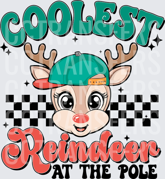 Coolest Reindeer At The Pole Red-Nosed Deer Snapback (DTF)
