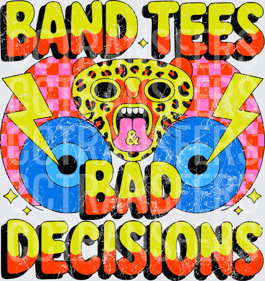 Band Tees & Bad Decisions Retro Leopard Skull (DTF)