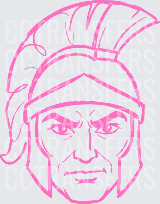 Pink Outline Ancient Roman Warrior Soldier Face (DTF)
