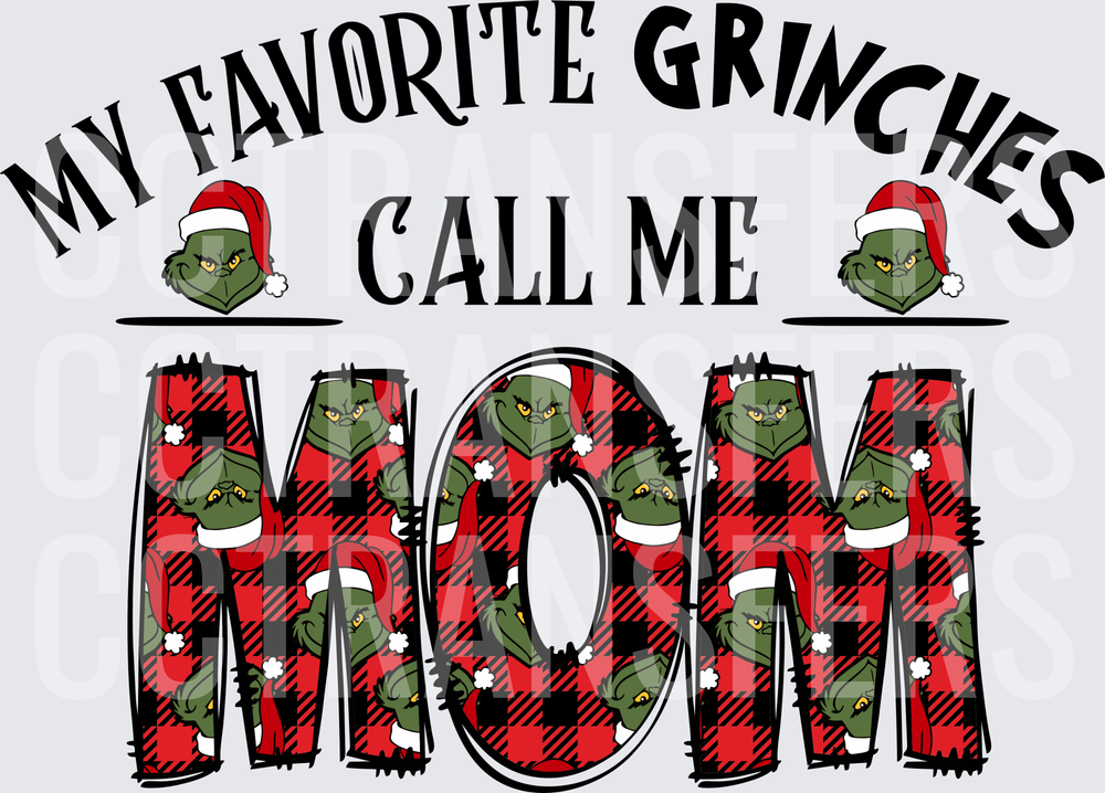 My Favorite G-Men Call Me Mom Buffalo Plaid Christmas (DTF)
