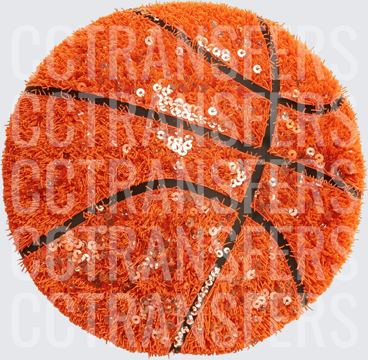 Sequin Glitter Textured Orange Basketball (DTF)