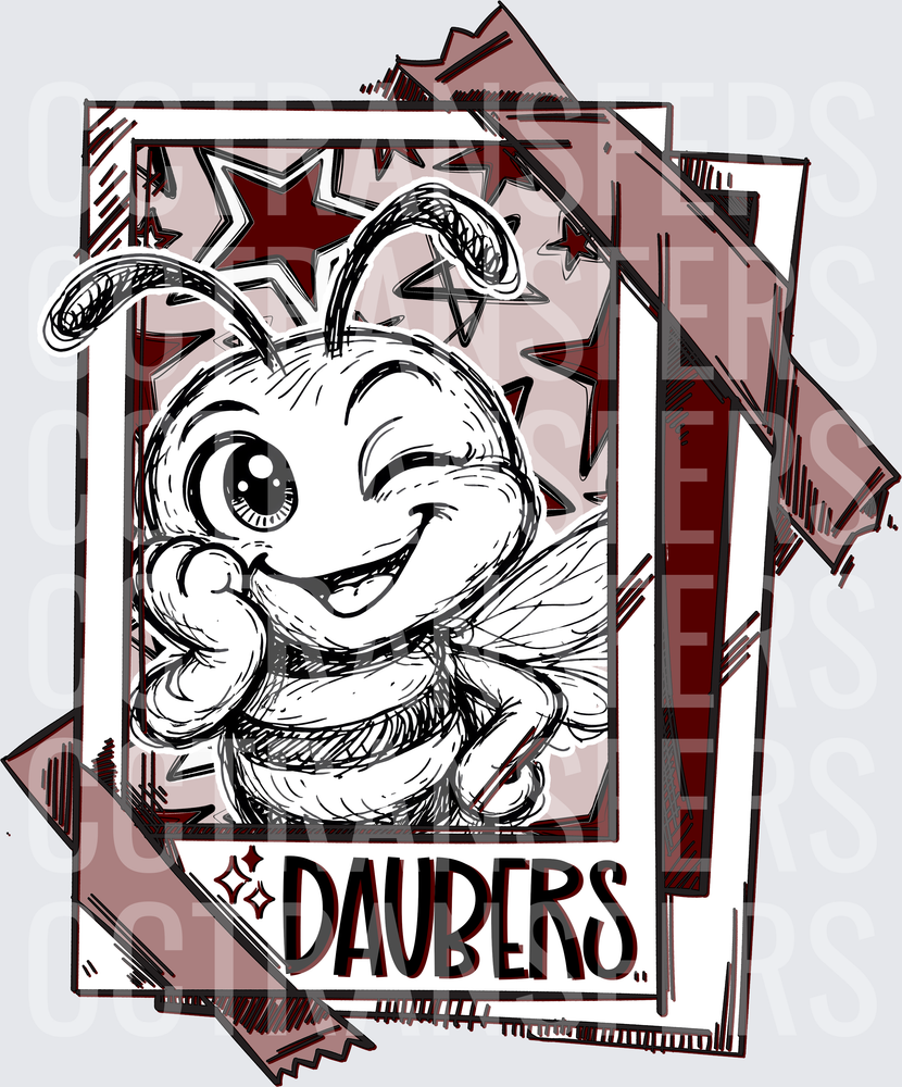 Cute Winking Bee Mascot Polaroid Stars Daubers (DTF)