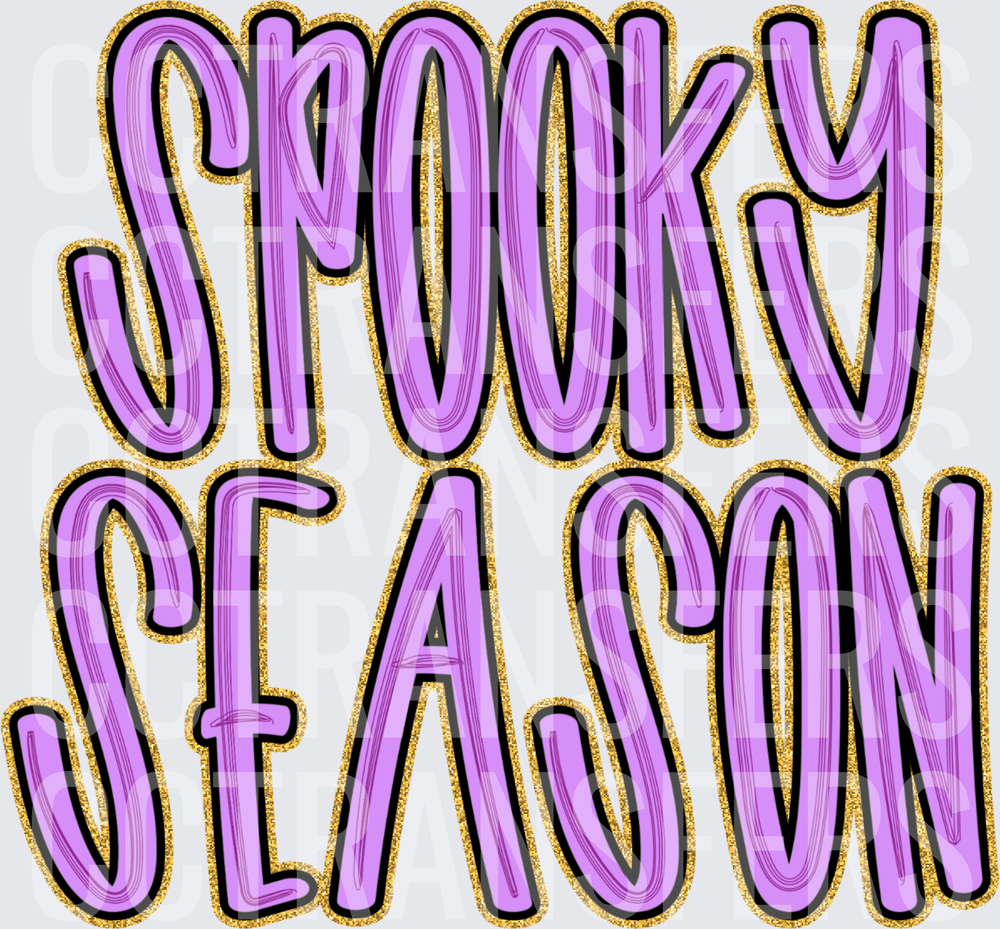 Spooky Season Purple Bold Lettering Gold Glitter (DTF)