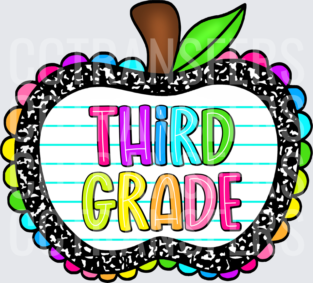 Colorful Apple Composition Notebook Third Grade (DTF)