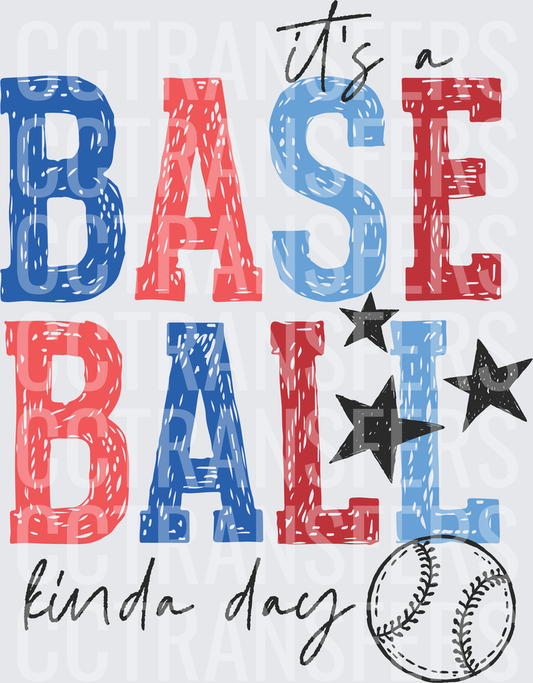 It's A Baseball Kinda Day Stars and Ball (DTF)