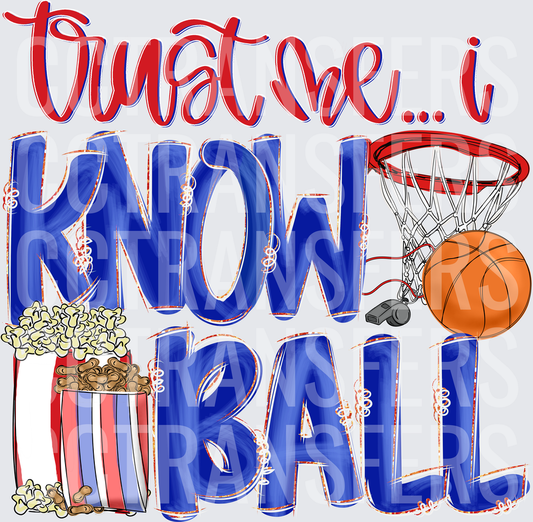 Trust Me I Know Ball Basketball Hoop Popcorn (DTF)