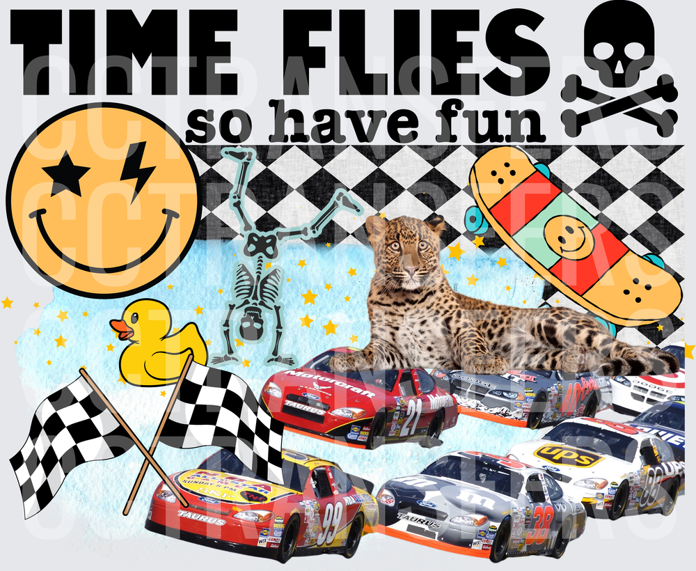 Time Flies So Have Fun Racing Collage (DTF)