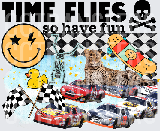 Time Flies So Have Fun Racing Collage (DTF)