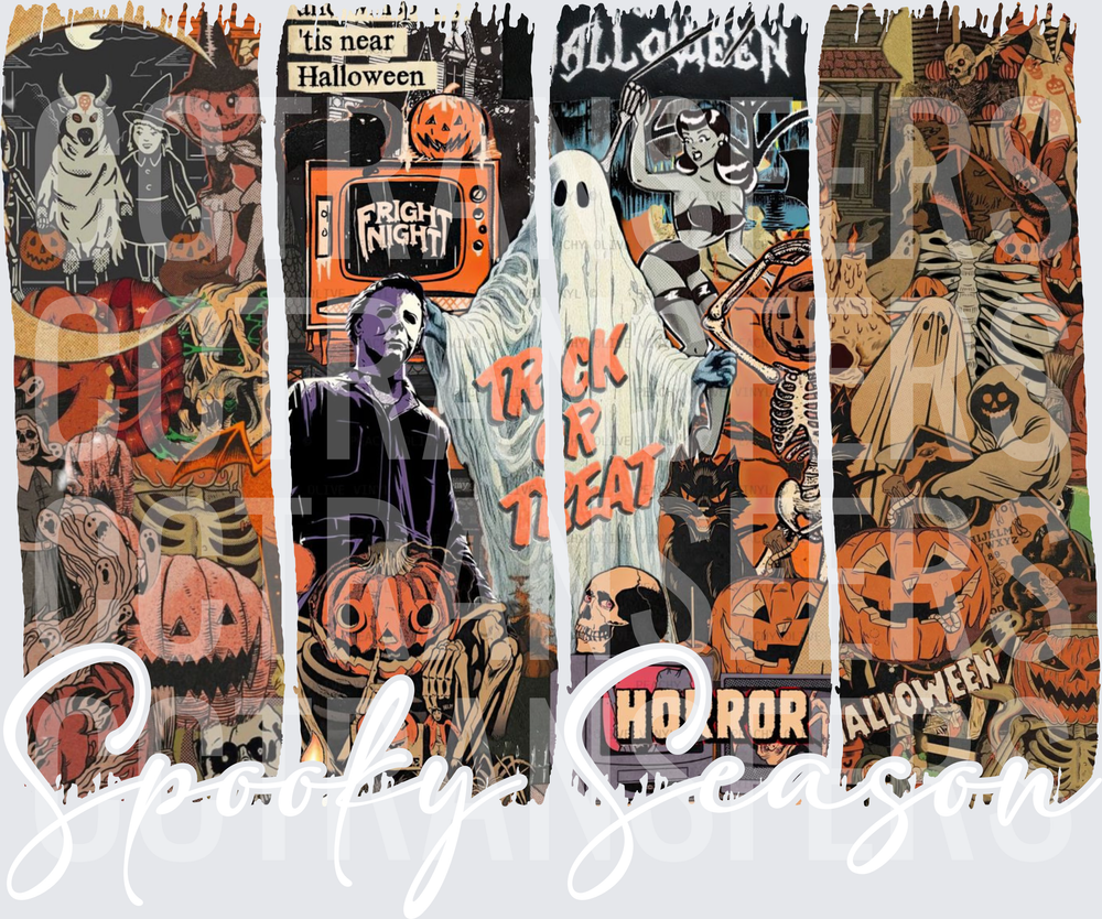 Halloween Horror Trick or Treat Collage Panels (DTF)