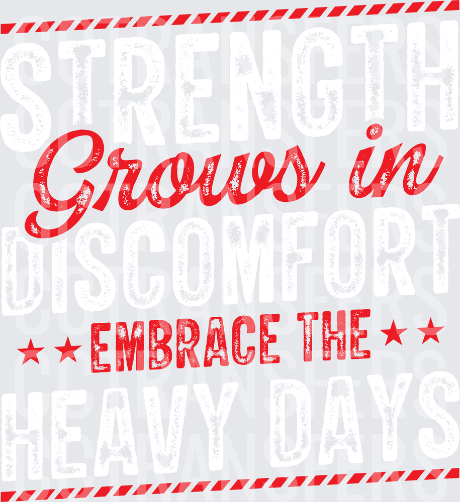 Grows In Embrace The Red Distressed Typography Stars (DTF)