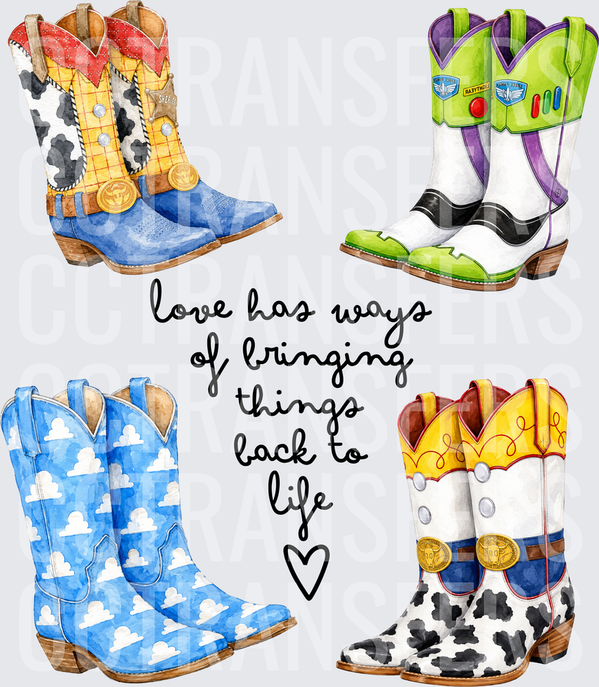 Love Has Ways Of Bringing Things Back To Life Cowboy Boots (DTF)