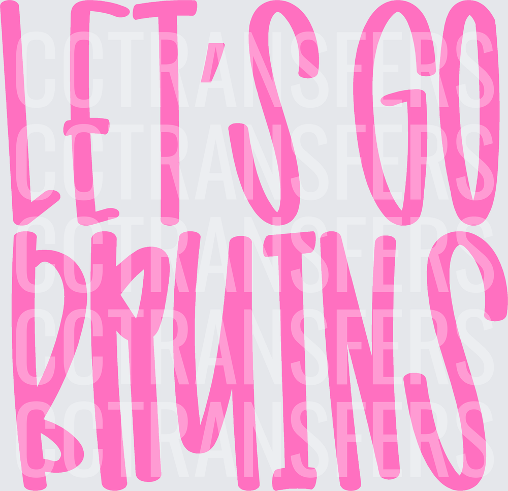 Let's Go Bruins Bold Pink Fan Spirit Text (DTF)