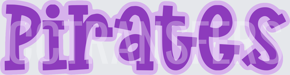 Purple Bold Bubble Letter Pirates Wordmark (DTF)