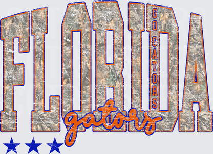 Florida Gators Go Gators Camo Distressed Stars (DTF)