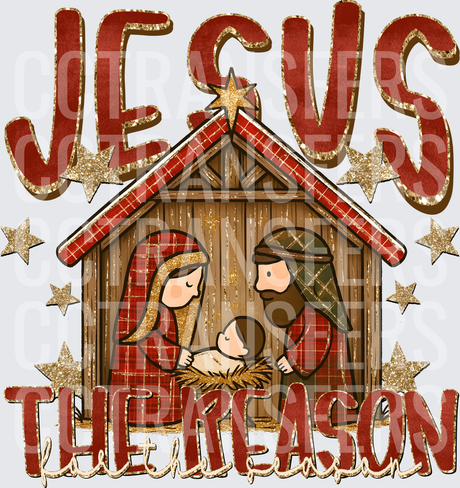 Jesus The Reason Nativity Scene Christmas (DTF)