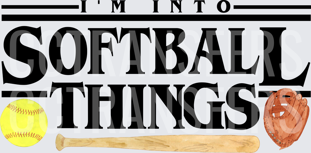 I'm Into Softball Things with Ball Bat and Glove (DTF)