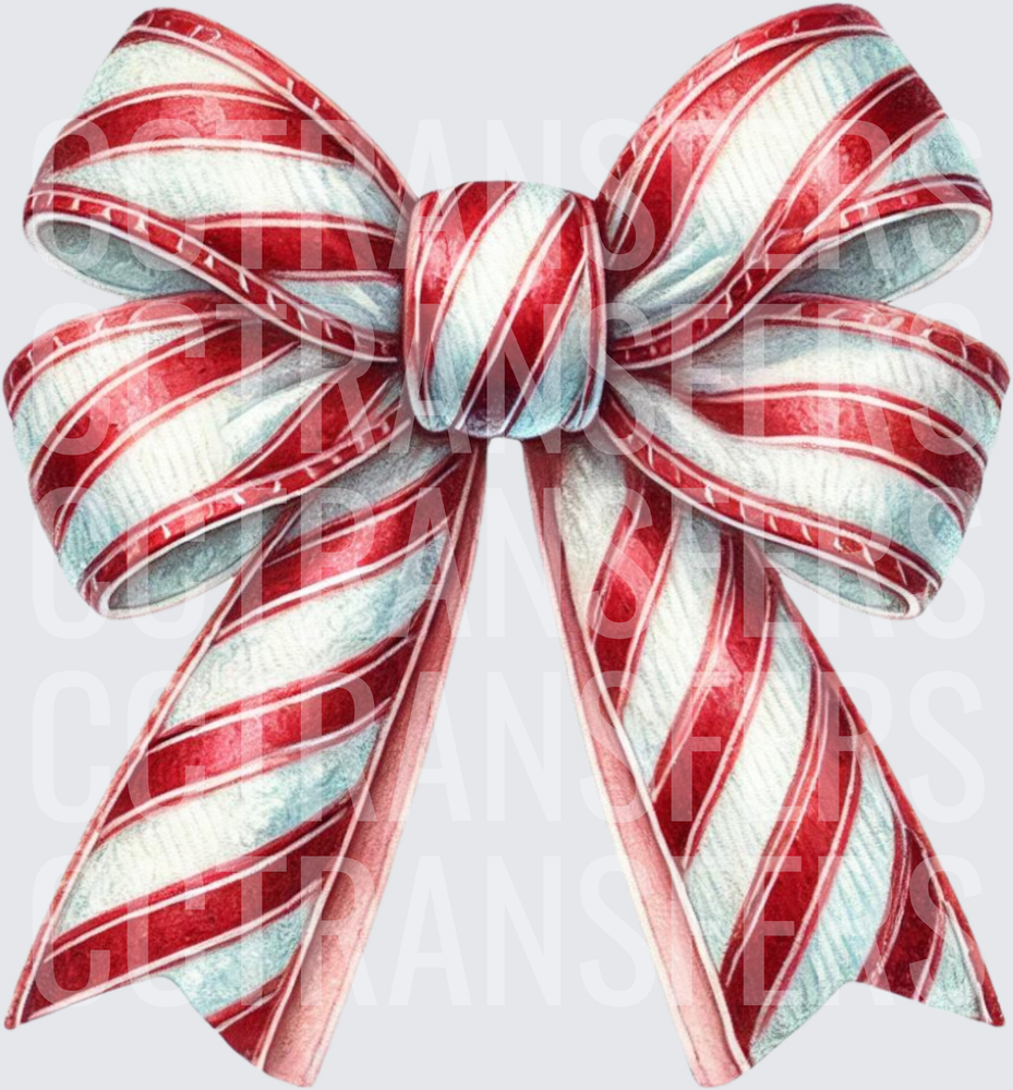 Candy Cane Striped Christmas Bow (DTF)