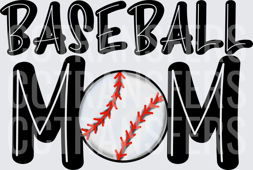 Baseball Mom with Baseball Graphic (DTF)