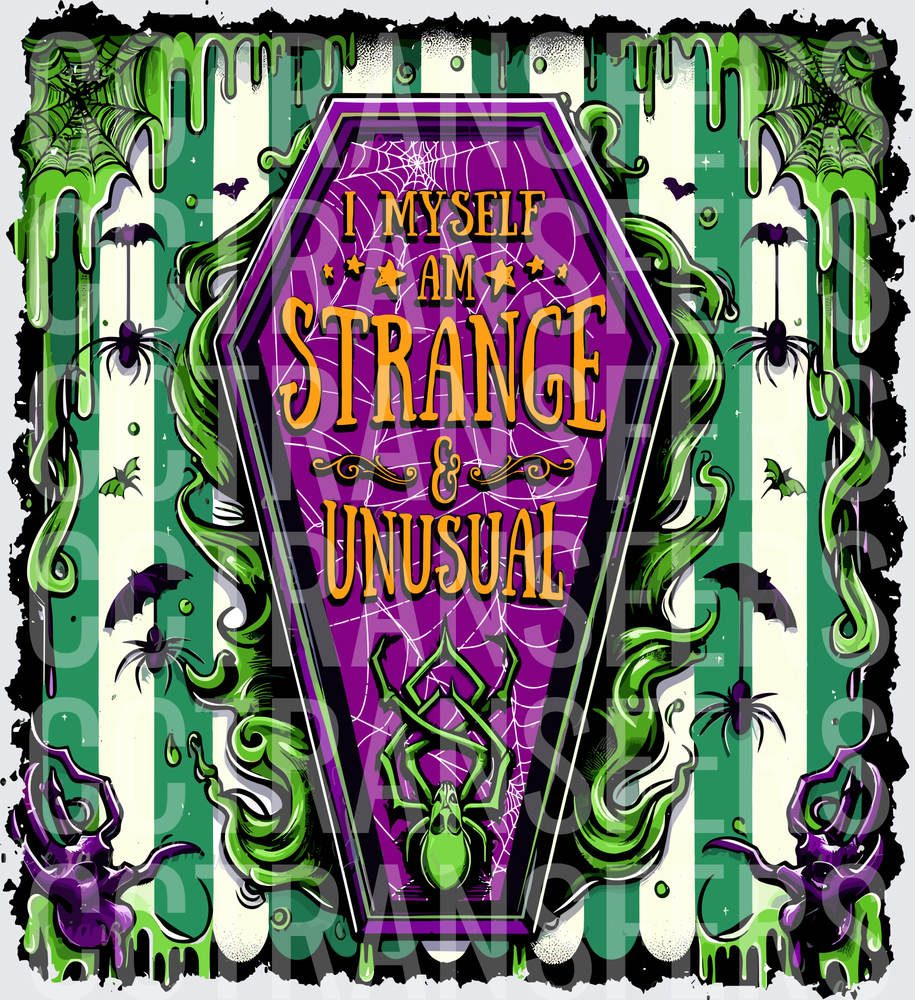 I Myself Am Strange & Unusual Coffin Goth Halloween (DTF)