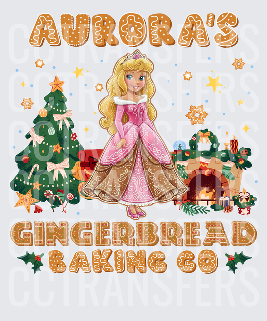 Aurora's Gingerbread Baking Co Christmas Princess DTF