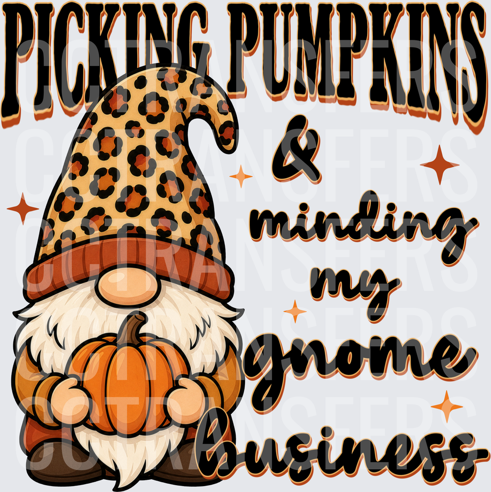 Picking Pumpkins & Minding My Gnome Business Fall Gnome (DTF)