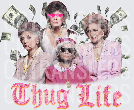 Thug Life  Squad With Cash Flying DTF