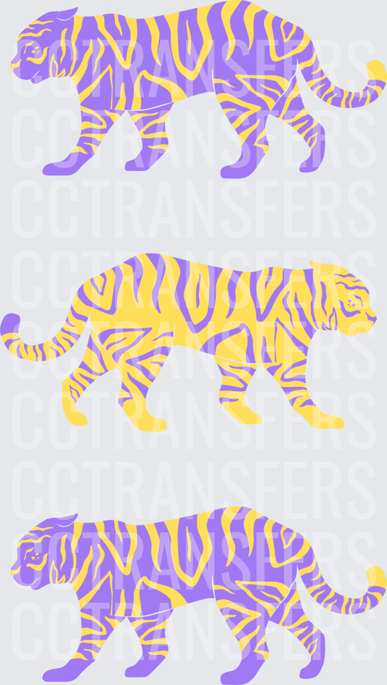 Purple and Gold Walking Tiger Trio (DTF)