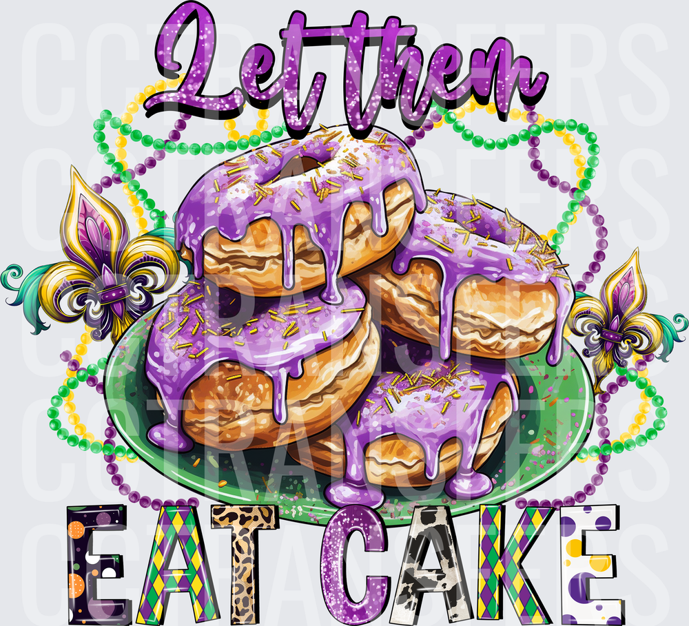 Let Them Eat Cake Mardi Gras King Cake Donuts (DTF)