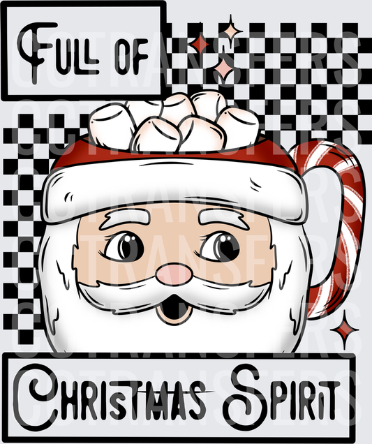 Full of Christmas Spirit Santa Mug Hot Cocoa (DTF)